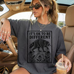 It's Ok to Be Different Raccoon Floral DTF Transfer DTF Heat Press Transfer from Sweet Tee Transfers