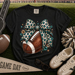 Teal Leopard Bow Football DTF Transfer DTF Heat Press Transfer from Sweet Tee Transfers