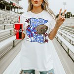 Friday Night Lights Carolina Blue Red and White DTF Transfer DTF Heat Press Transfer from Sweet Tee Transfers