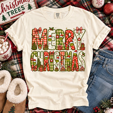 Green Guy Merry Christmas DTF Transfer DTF Heat Press Transfer from Sweet Tee Transfers