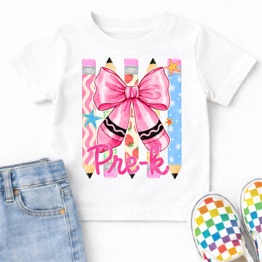 Pink Bow Pre-K DTF Transfer DTF Heat Press Transfer from Sweet Tee Transfers