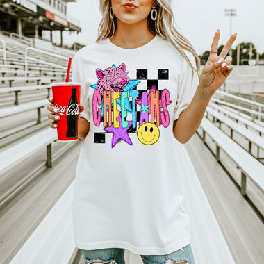 Cheetahs School Mascot DTF Transfer – Checkered Design DTF Heat Press Transfer from Sweet Tee Transfers