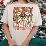 Merry Christmas Stacked Polka Dot DTF Transfer DTF Heat Press Transfer from Sweet Tee Transfers