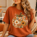 Faux Embroidery Floral Pumpkin DTF Transfer DTF Heat Press Transfer from Sweet Tee Transfers