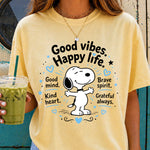 Good Vibes Happy Life Snoopy DTF Transfer DTF Heat Press Transfer from Sweet Tee Transfers