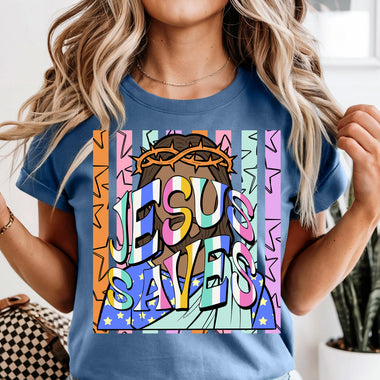 Jesus Saves DTF Transfer DTF Heat Press Transfer from Sweet Tee Transfers