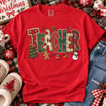 Patchwork Teacher Christmas DTF Transfer DTF Heat Press Transfer from Sweet Tee Transfers
