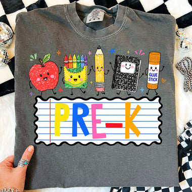 School Supplies Pre-K DTF Transfer DTF Heat Press Transfer from Sweet Tee Transfers