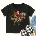 Santa Riding T-Rex Christmas DTF Transfer DTF Heat Press Transfer from Sweet Tee Transfers