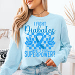 Diabetes Warrior Superpower Awareness Ribbon DTF Transfer DTF Heat Press Transfer from Sweet Tee Transfers