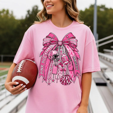 Custom Pink Out Football Mum DTF Transfer DTF Heat Press Transfer from Sweet Tee Transfers