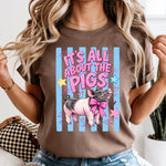 It's All About the Pigs Striped DTF Transfer DTF Heat Press Transfer from Sweet Tee Transfers