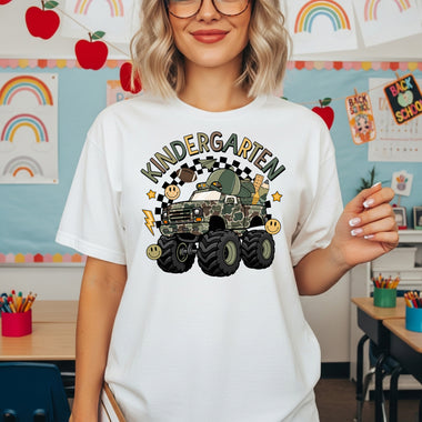 Camo Truck Kindergarten DTF Transfer DTF Heat Press Transfer from Sweet Tee Transfers