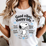Good Vibes Happy Life Snoopy DTF Transfer DTF Heat Press Transfer from Sweet Tee Transfers