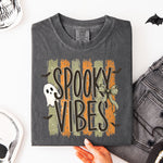 Spooky Vibes Striped Ghost DTF Transfer DTF Heat Press Transfer from Sweet Tee Transfers