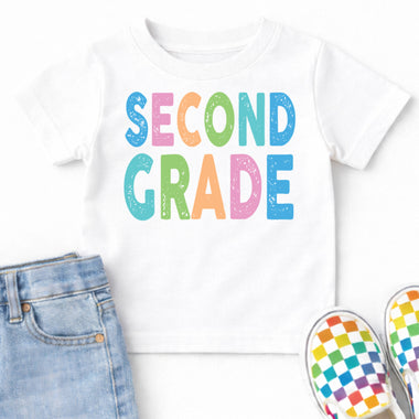 Back to School Pastel Bold Letters Second Grade DTF Transfer DTF Heat Press Transfer from Sweet Tee Transfers
