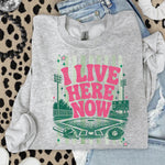 I Live Here Now Baseball Pink DTF Transfer DTF Heat Press Transfer from Sweet Tee Transfers