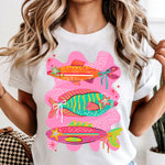3 Fish Star Eyes Pink DTF Transfer DTF Heat Press Transfer from Sweet Tee Transfers