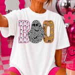 BOO Checkered Bat DTF Transfer DTF Heat Press Transfer from Sweet Tee Transfers