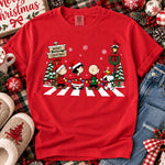 Merry Christmas Friends Cartoon Holiday Walk DTF Transfer DTF Heat Press Transfer from Sweet Tee Transfers
