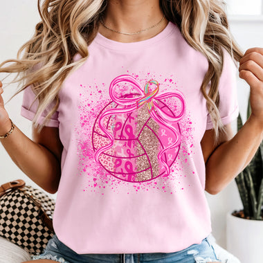 Pink Ribbon Volleyball DTF Transfer DTF Heat Press Transfer from Sweet Tee Transfers