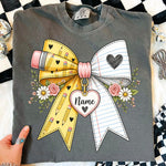 Teacher Pencil Paper Bow DTF Transfer DTF Heat Press Transfer from Sweet Tee Transfers