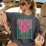 I Live Here Now Baseball Pink DTF Transfer DTF Heat Press Transfer from Sweet Tee Transfers