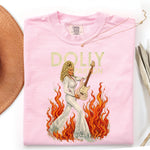 Dolly Parton Fire Guitar DTF Transfer DTF Heat Press Transfer from Sweet Tee Transfers