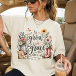 Grow in Grace 2 Peter 3:18 Floral Garden DTF Transfer DTF Heat Press Transfer from Sweet Tee Transfers