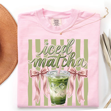 Coquette Iced Matcha Latte DTF Transfer DTF Heat Press Transfer from Sweet Tee Transfers