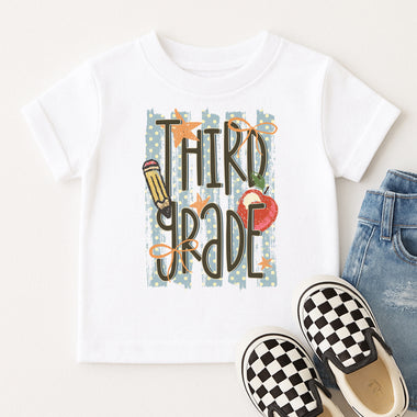 Preppy Striped Third Grade DTF Transfer DTF Heat Press Transfer from Sweet Tee Transfers