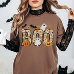 Faux Embroidery Floral Boo DTF Transfer DTF Heat Press Transfer from Sweet Tee Transfers