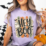Hey Boo Striped with Ghost DTF Transfer DTF Heat Press Transfer from Sweet Tee Transfers
