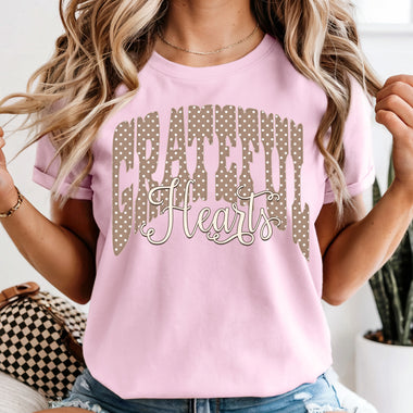 Grateful Hearts Polka Dot DTF Transfer DTF Heat Press Transfer from Sweet Tee Transfers