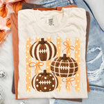 Football Pumpkins Striped Polkadot DTF Transfer DTF Heat Press Transfer from Sweet Tee Transfers