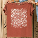 It Is Well With My Soul Floral DTF Transfer DTF Heat Press Transfer from Sweet Tee Transfers