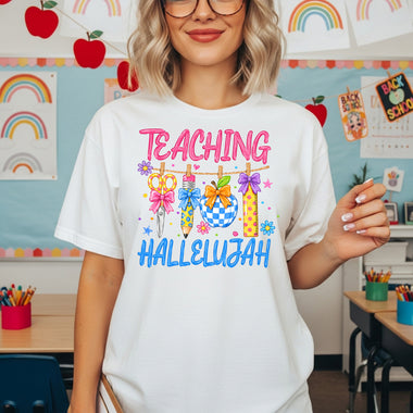 Teaching Hallelujah DTF Transfer DTF Heat Press Transfer from Sweet Tee Transfers