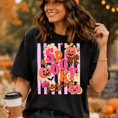 Spooky Season Striped DTF Transfer DTF Heat Press Transfer from Sweet Tee Transfers