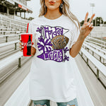 Friday Night Lights Purple and White DTF Transfer DTF Heat Press Transfer from Sweet Tee Transfers