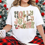 Holly Jolly Teacher DTF Transfer DTF Heat Press Transfer from Sweet Tee Transfers