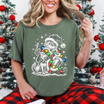 Glowing Green Guy and Festive Dog DTF Transfer DTF Heat Press Transfer from Sweet Tee Transfers