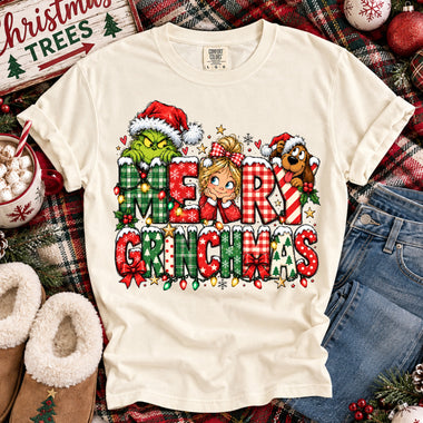 Merry Grinchmas Green Guy and Friends DTF Transfer DTF Heat Press Transfer from Sweet Tee Transfers