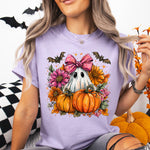 Fall Ghost Pumpkin Bow DTF Transfer DTF Heat Press Transfer from Sweet Tee Transfers
