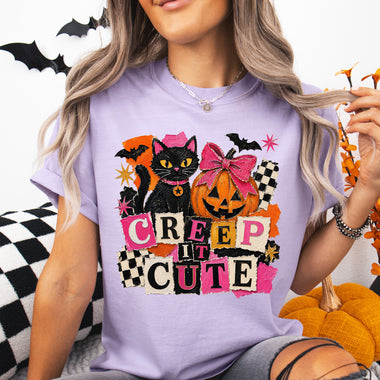 Creep It Cute Black Cat DTF Transfer DTF Heat Press Transfer from Sweet Tee Transfers