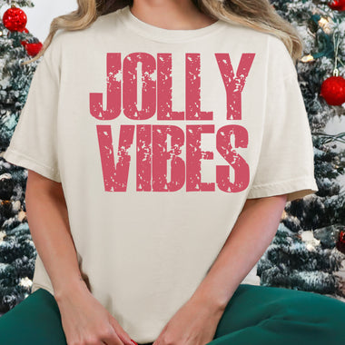 Jolly Vibes Distressed DTF Transfer DTF Heat Press Transfer from Sweet Tee Transfers