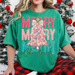 Merry Christmas Floral Tree DTF Transfer DTF Heat Press Transfer from Sweet Tee Transfers