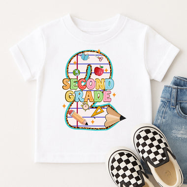 Pencil and Paper Second Grade DTF Transfer DTF Heat Press Transfer from Sweet Tee Transfers