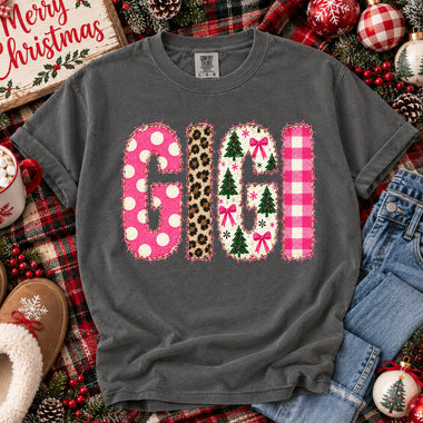 Gigi Pink Cheetah Christmas DTF Transfer DTF Heat Press Transfer from Sweet Tee Transfers