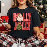 Holly Jolly Red Polkadot Santa DTF Transfer DTF Heat Press Transfer from Sweet Tee Transfers