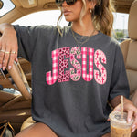 Retro Pink Leopard Jesus DTF Transfer DTF Heat Press Transfer from Sweet Tee Transfers